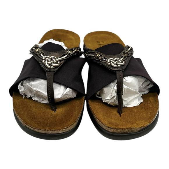 Naot Jennifer Sandals Women Size 11 Tan Aztec Beads Elastic Comfort - Picture 2 of 6